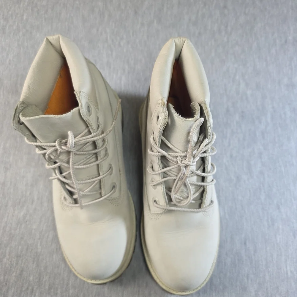 Timberland Kids Off-White Lace-Up Boots